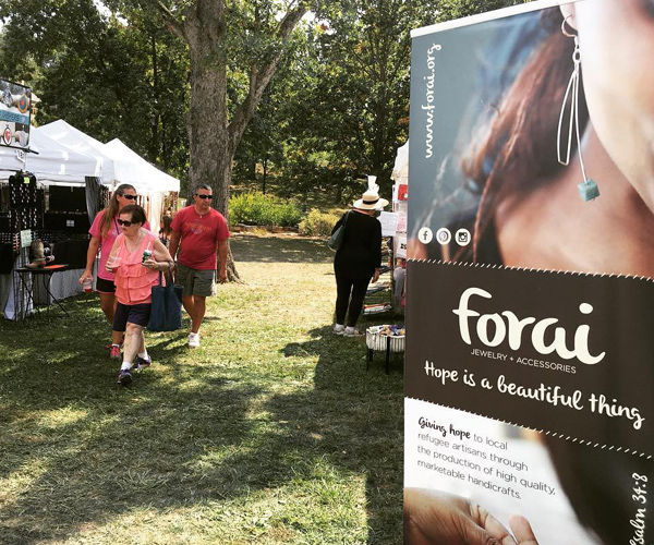 Forai display banner in use at a show