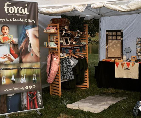 Forai display banner in use at a show