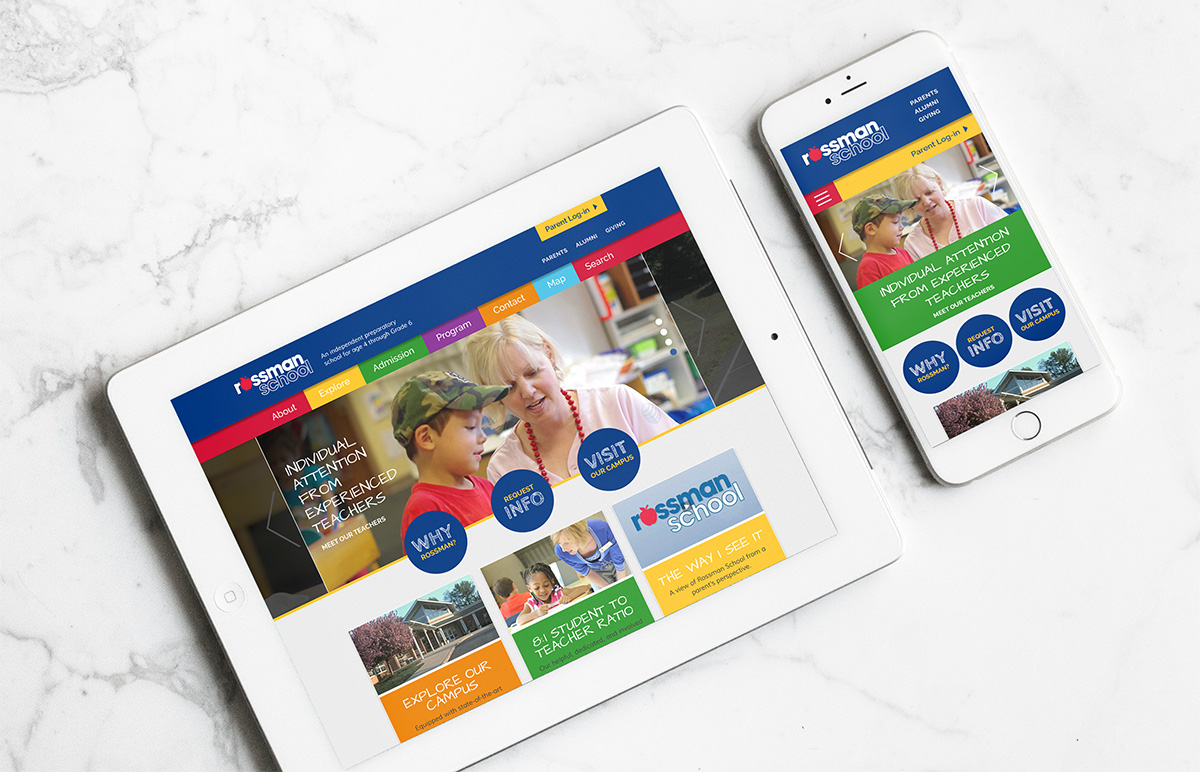 Rossman website mobile views on tablet and iPhone