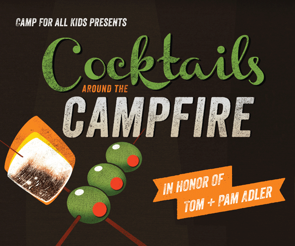 cocktails around the campfire event invitation