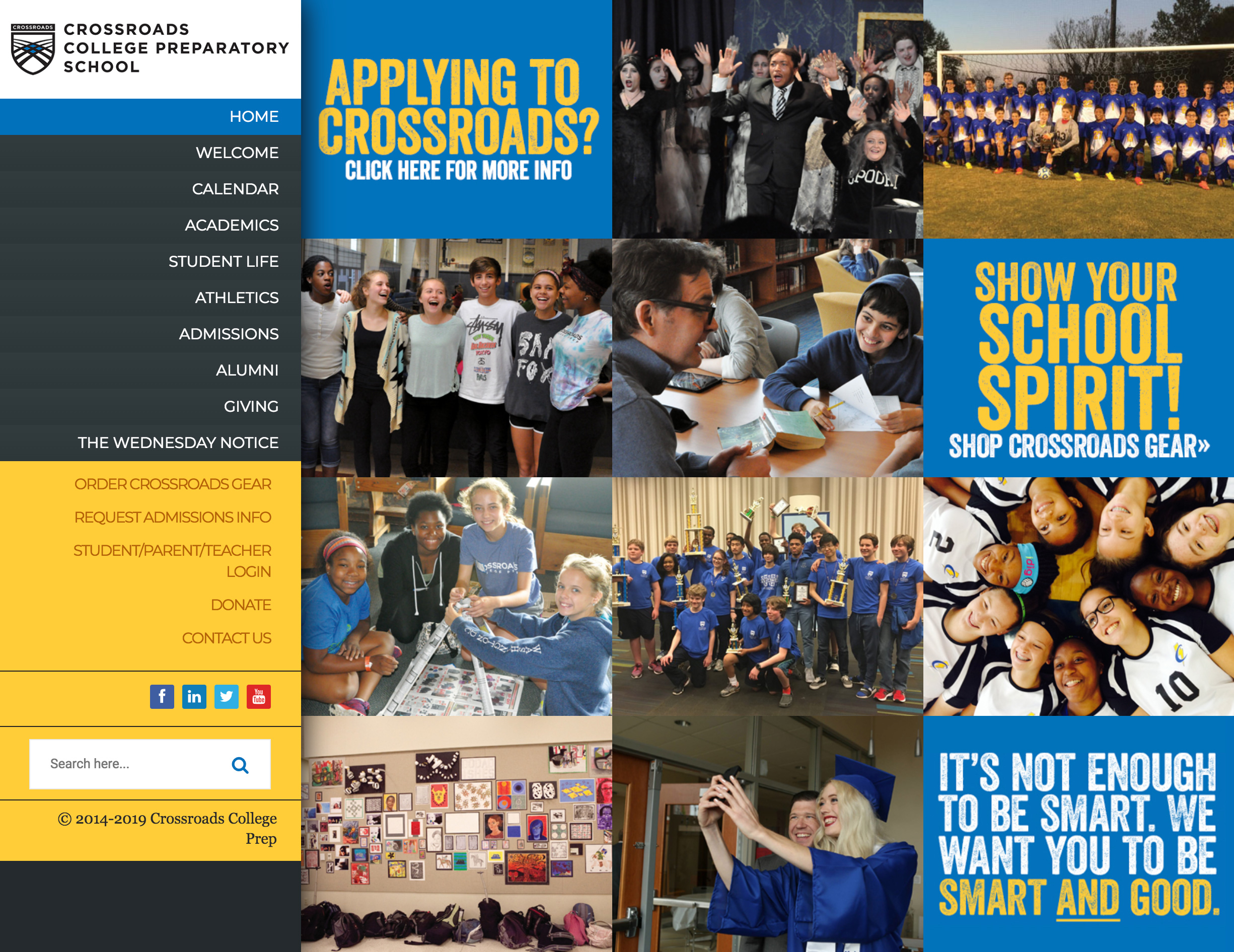 website home page