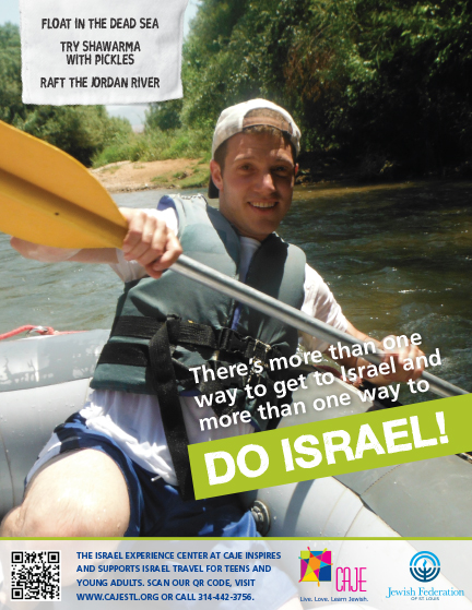DO ISRAEL ad with person rafting down Jordan River