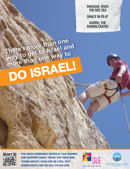DO ISRAEL ad with teen rappelling the Ramon Crater