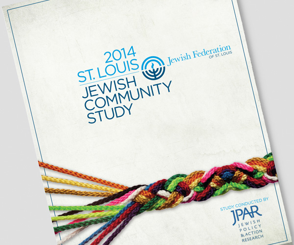 Report cover from the Jewish Community Study showing braided colored rope