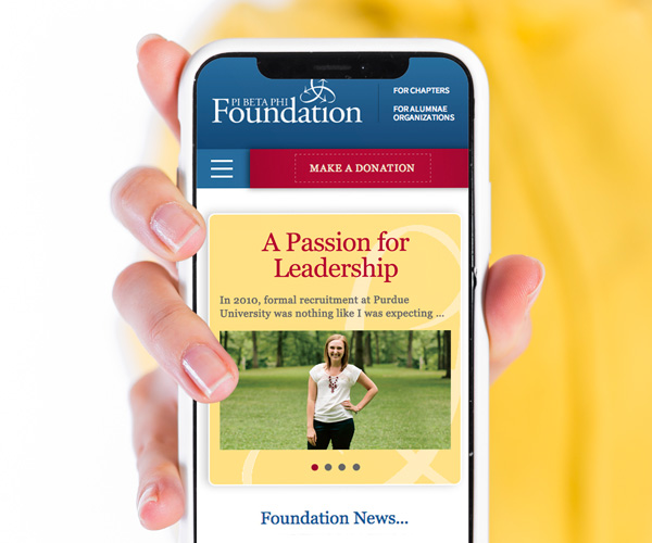 pi beta phi foundation website mobile view