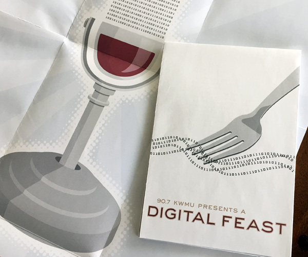 2005 event invitation with a microphone that is also a wine glass
