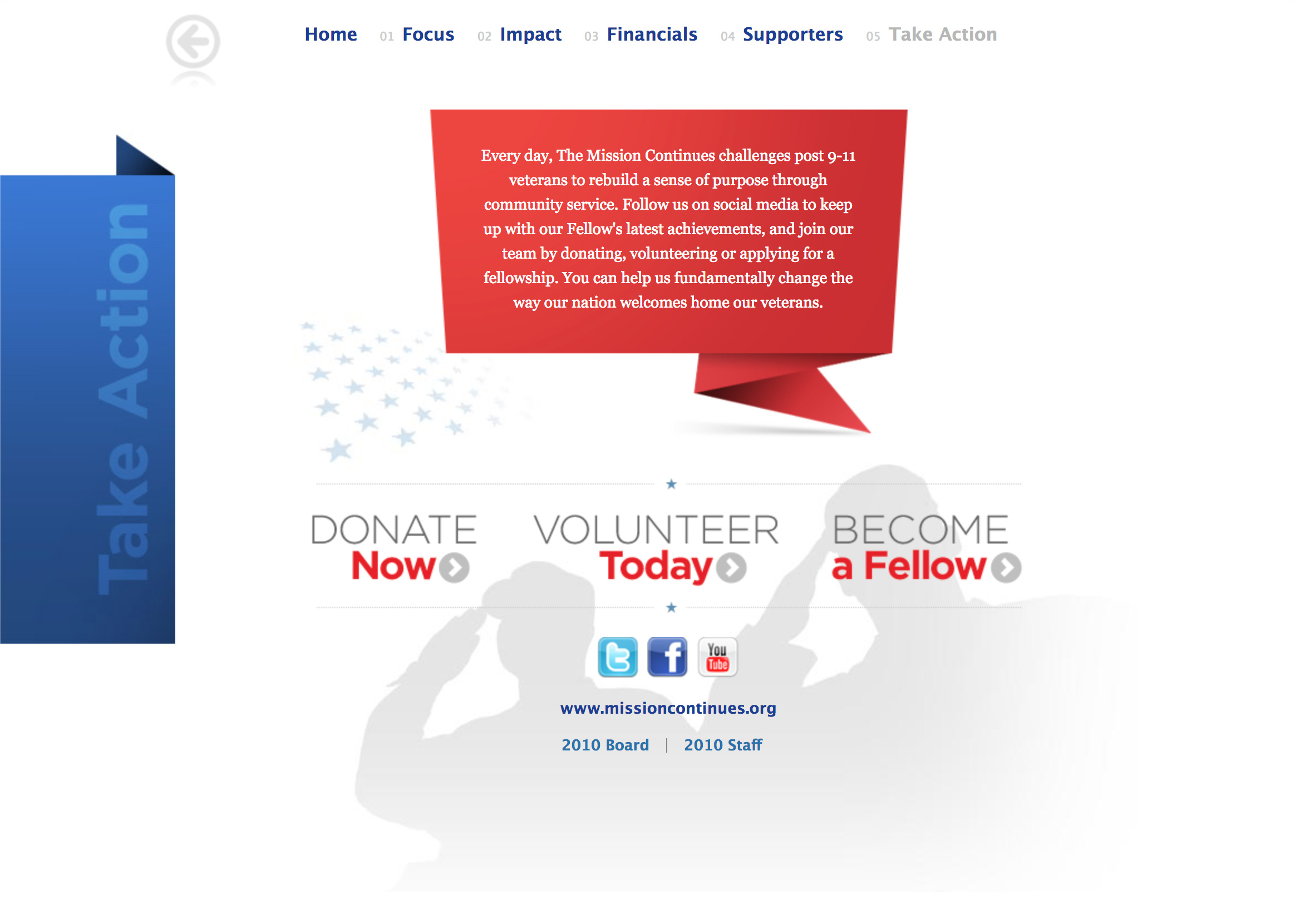 2010 online annual report call to action section