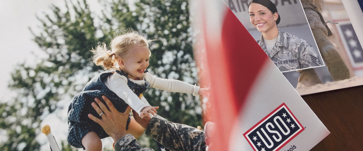 detail of the USO of Illinois capital campaign brochure "Answer the Call"