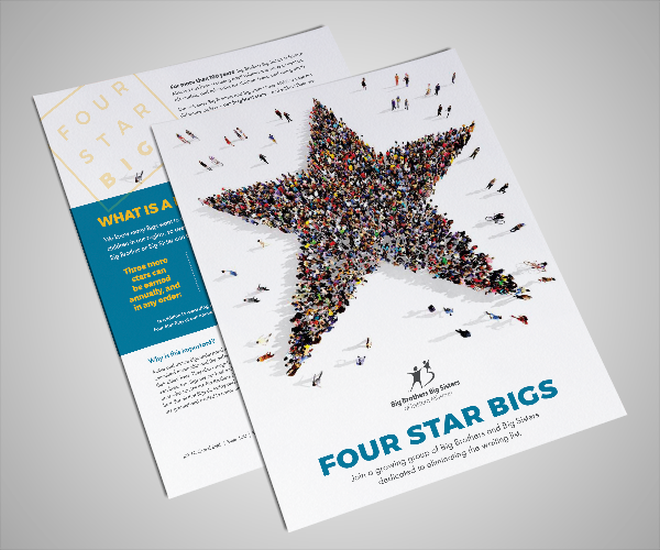 Big Brothers Big Sisters of Eastern Missouri promotional flyer title Four Star Bigs