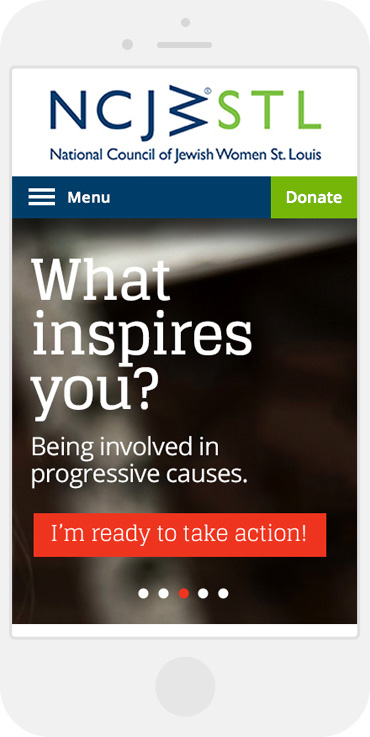 NCJWSTL website home page mobile view