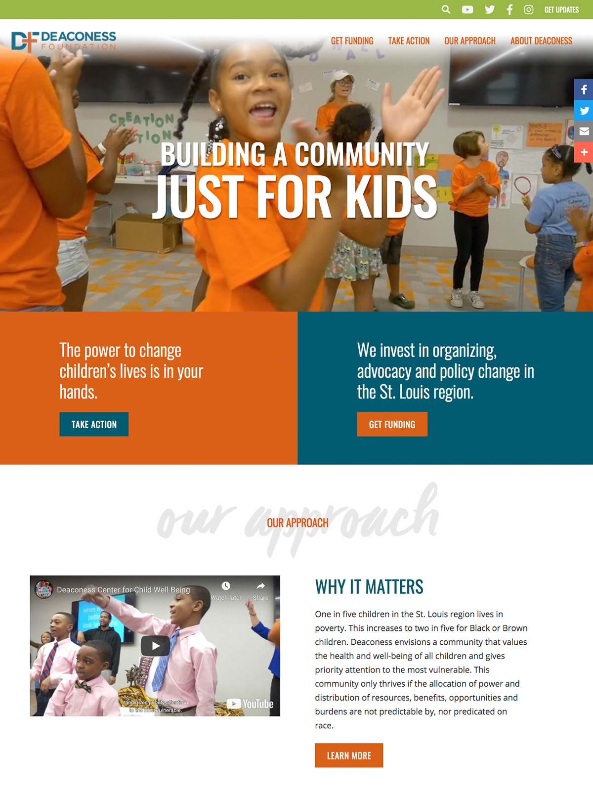 home page of the Deaconess Foundation website