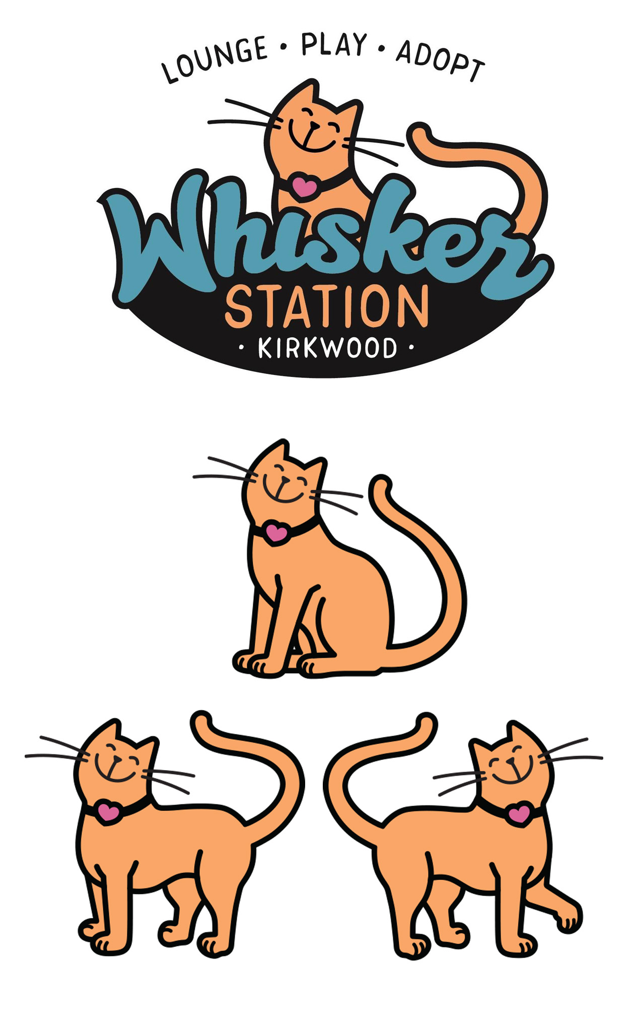 whisker station logo and mascot design